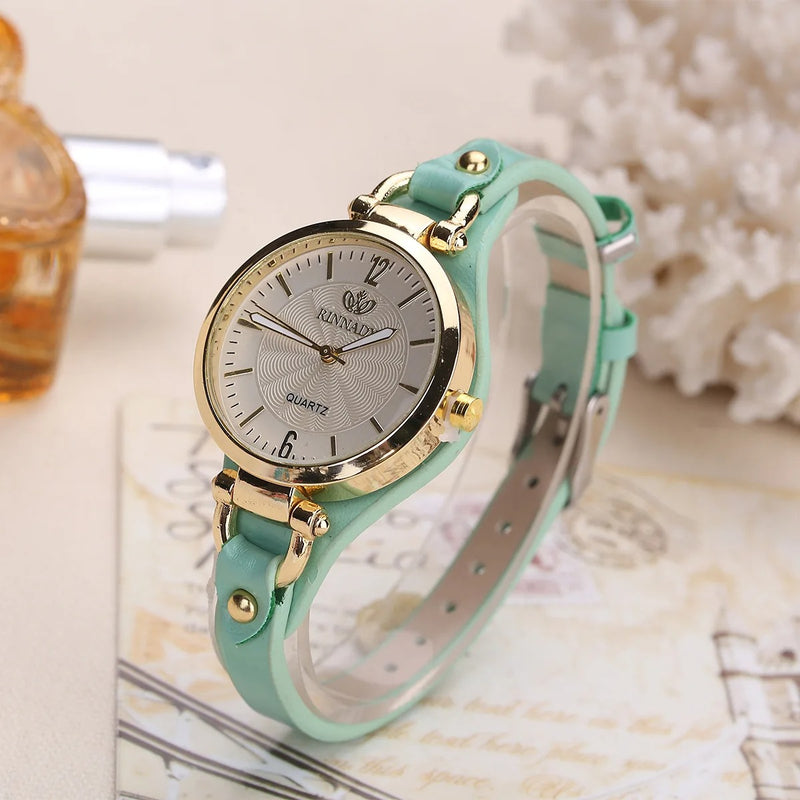 women's leather strap quartz watch, view 15 - MRSLM