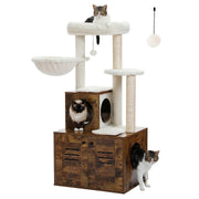 modern cat tree with litter box, view 3 - MRSLM