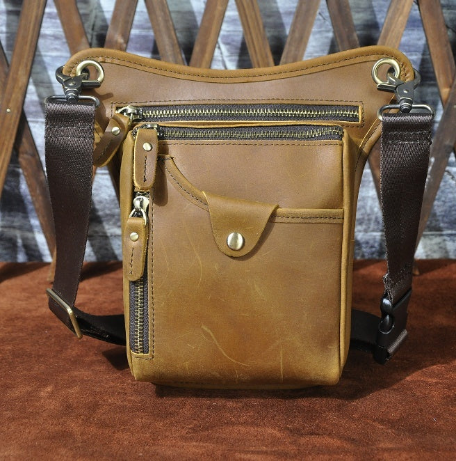 oil wax leather waist pack, view 15 - MRSLM