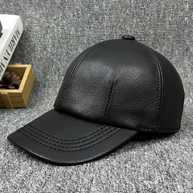 genuine leather baseball cap, view 2 - MRSLM