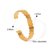 18k gold plated wide cuff bracelet, view 6 - MRSLM
