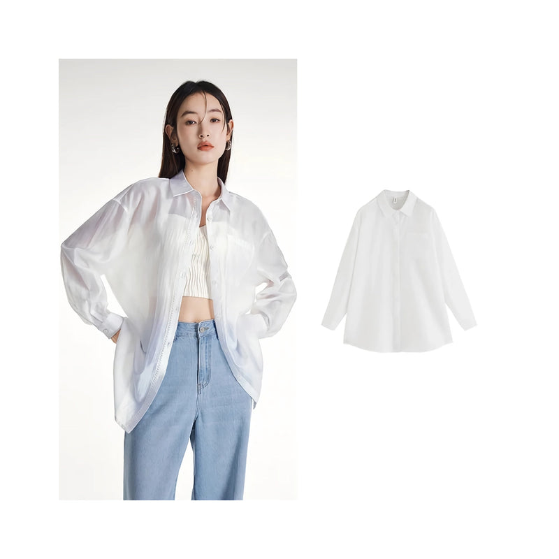 Elegant Women's Turn Down Collar Office Blouse