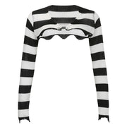 contrast stripe loose cover-up sweater, view 5 - MRSLM