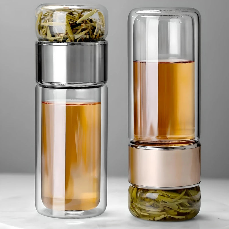 borosilicate glass tea infuser water bottle, view 7 - MRSLM
