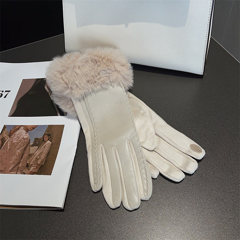 PU leather suede touch screen gloves, view 6 - MRSLM
