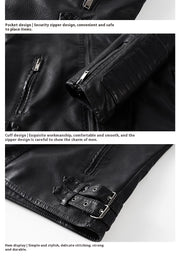 men's fleece-lined PU leather jacket, view 6 - MRSLM