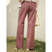 high waist wide-leg cotton jeans, view 6 - MRSLM