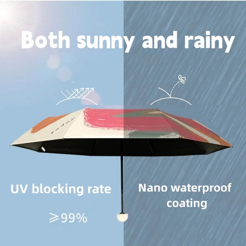compact five-fold mini travel umbrella, view 3 - MRSLM