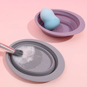 silicone folding makeup brush cleaning bowl, view 7 - MRSLM