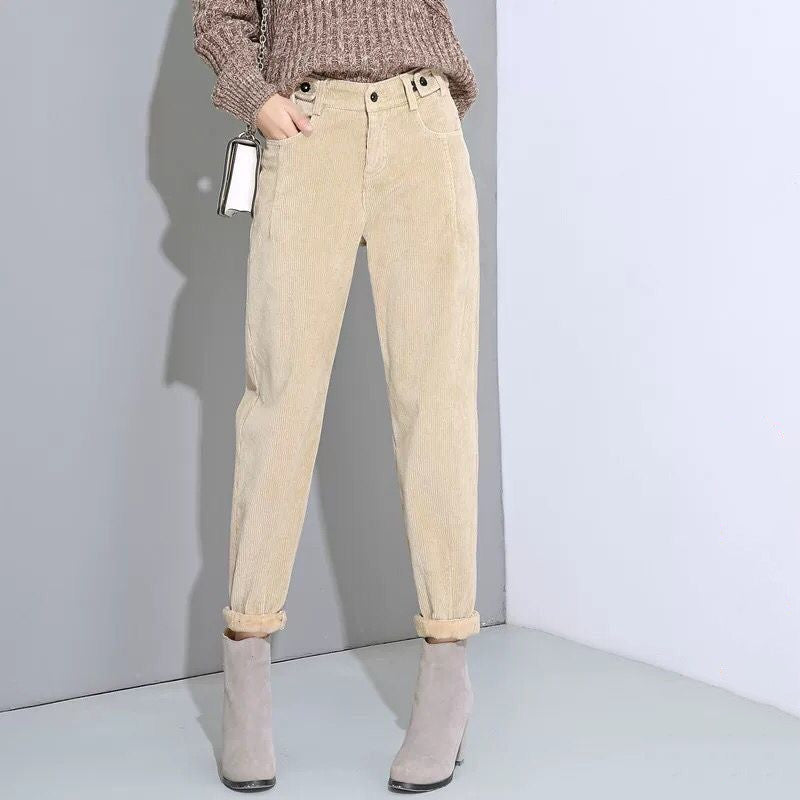 Women's high-waist corduroy harem pants, view 4 - MRSLM
