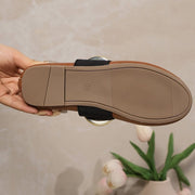 Metal buckle flat loafers, view 4 - MRSLM