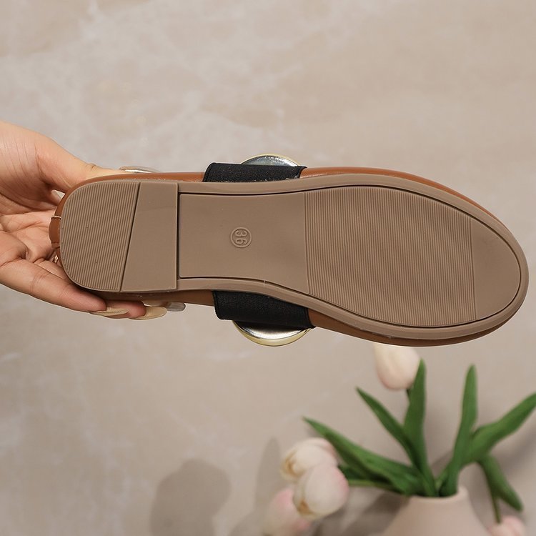 Metal buckle flat loafers, view 4 - MRSLM