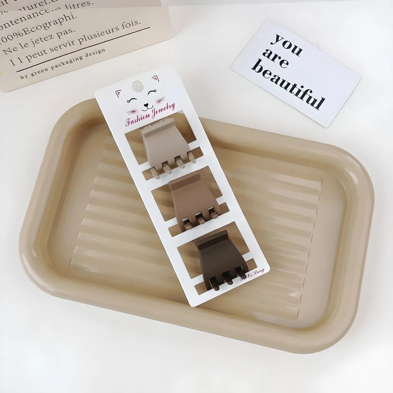 coffee color three-piece hairpin set, view 5 - MRSLM