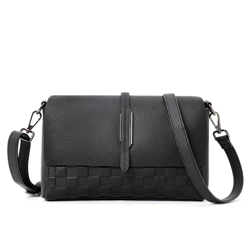 black woven shoulder bag, view 2 - MRSLM