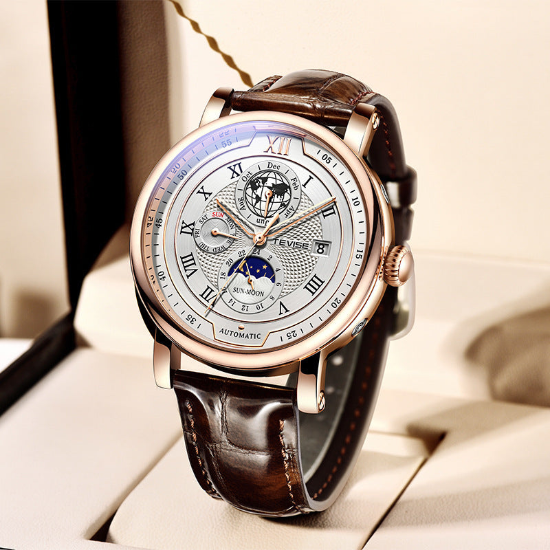 Men's automatic moon phase watch, view 4 - MRSLM
