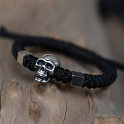 skull 999 silver handwoven bracelet, view 5 - MRSLM