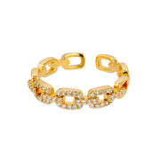 cubic zirconia chain ring, view 2 - MRSLM