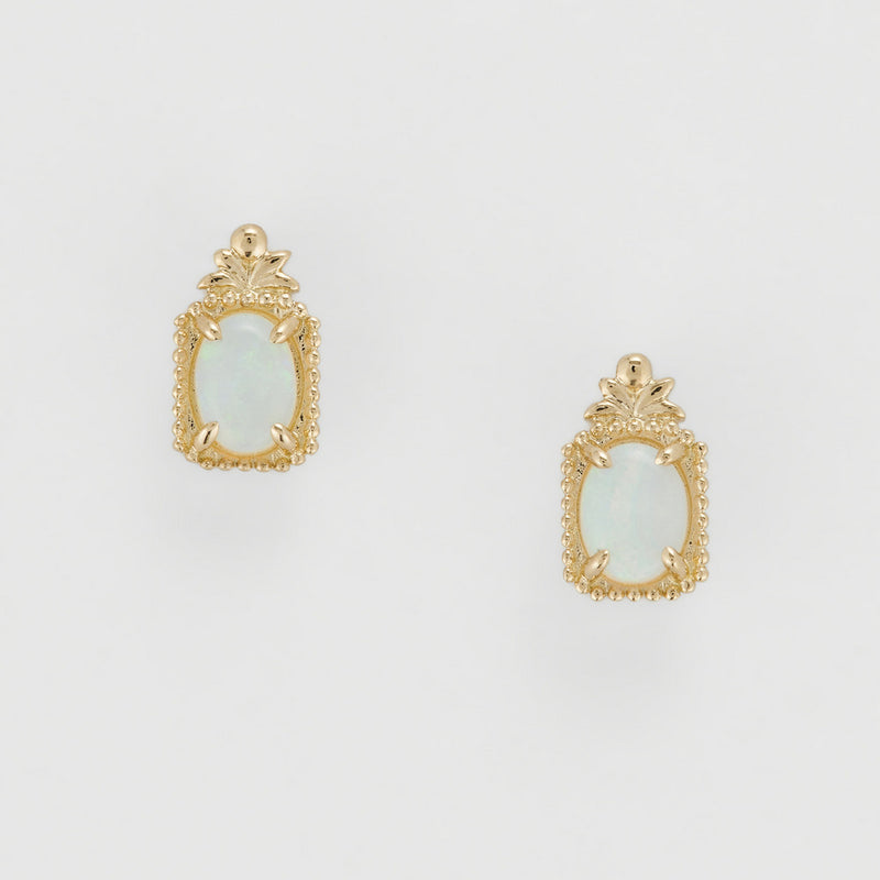 14K Silver Plated African Opal Earrings