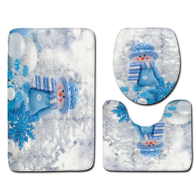 Christmas snowman 3-piece bathroom mat set - MRSLM