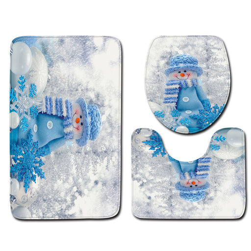 Christmas snowman 3-piece bathroom mat set - MRSLM