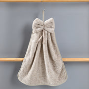 bowknot coral velvet hand towel, view 3 - MRSLM