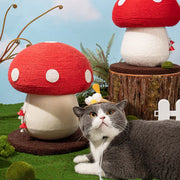 red mushroom cat scratching post, view 4 - MRSLM