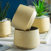 gold plated ceramic vase, view 6 - MRSLM