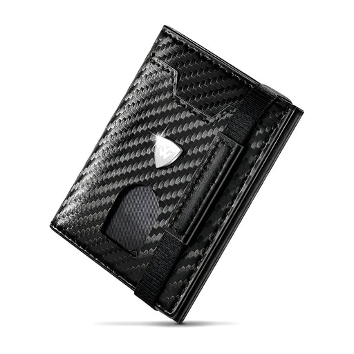 slim carbon leather RFID wallet - MRSLM