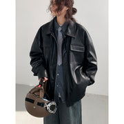 men's loose PU leather jacket, view 7 - MRSLM