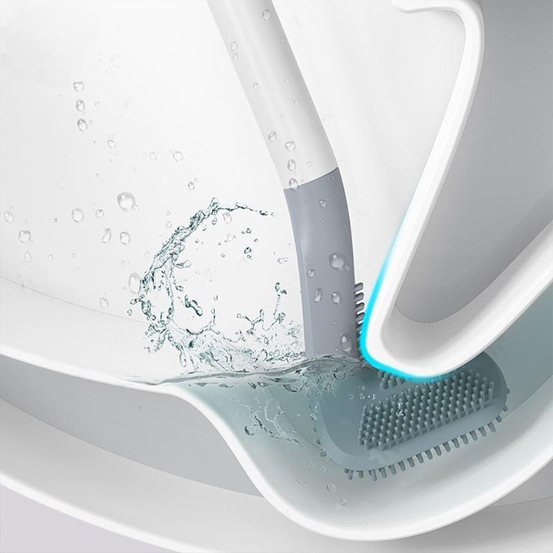 non-slip bendable silicone toilet brush, view 10 - MRSLM