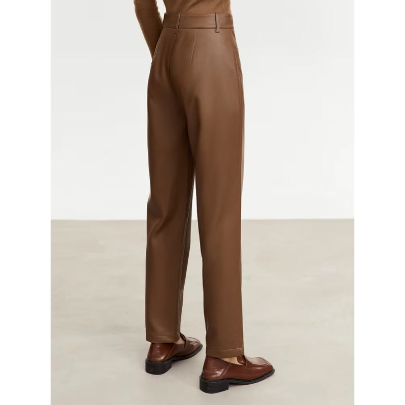 ankle-length pu leather pants, view 9 - MRSLM