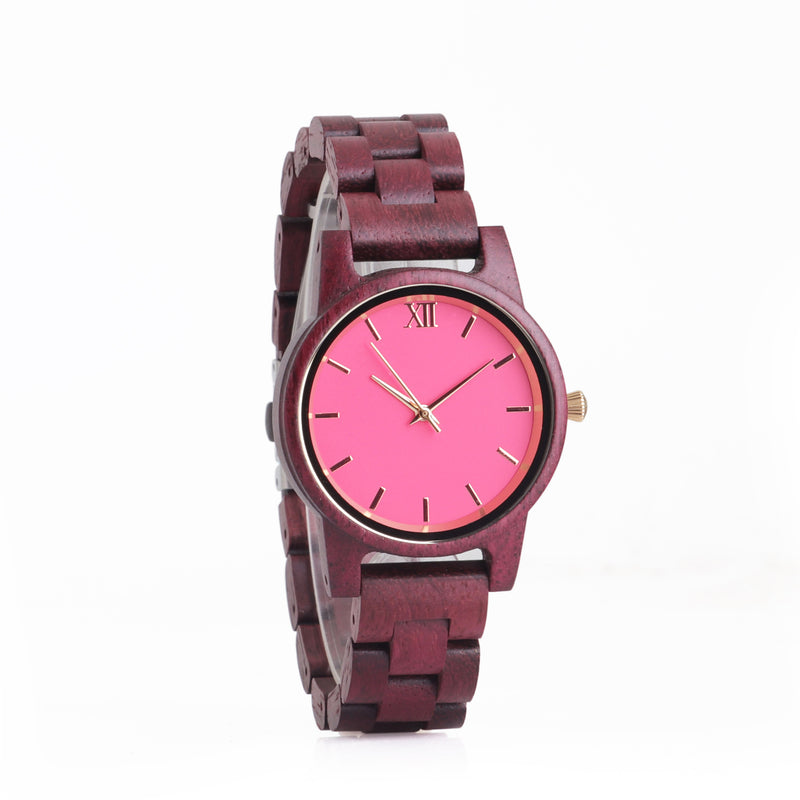 ladies wooden quartz watch - MRSLM