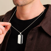 checkerboard pendant necklace, view 4 - MRSLM