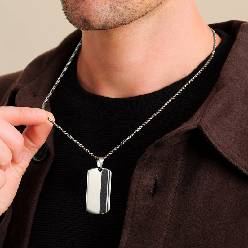 checkerboard pendant necklace, view 4 - MRSLM
