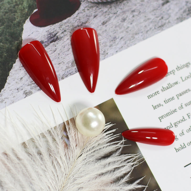 red stiletto press on nails, view 7 - MRSLM
