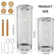 stainless steel bbq rolling basket, view 7 - MRSLM