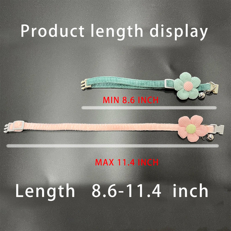 adjustable cat collar with flower and bell, view 11 - MRSLM