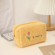 cute embroidered flowers cosmetic bag, view 5 - MRSLM