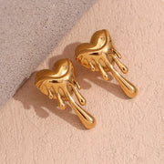 heart-shaped gold stud earrings, view 5 - MRSLM