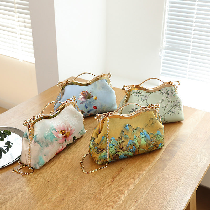 printed shell crossbody clutch bag, view 4 - MRSLM