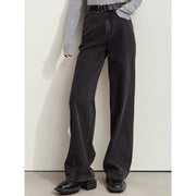 women's wide-leg cotton denim pants, view 4 - MRSLM