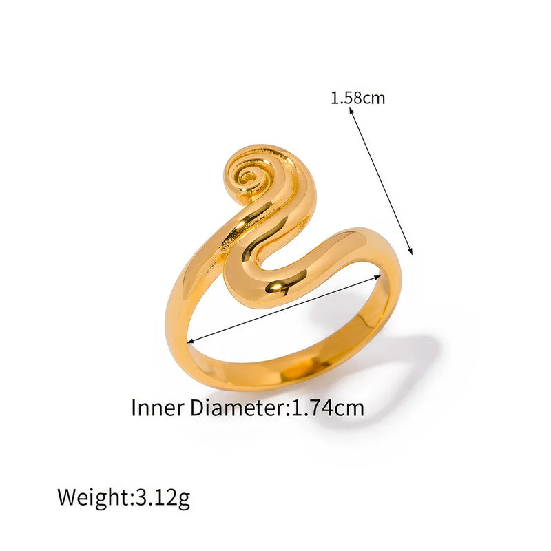 rustic gold open ring, view 2 - MRSLM