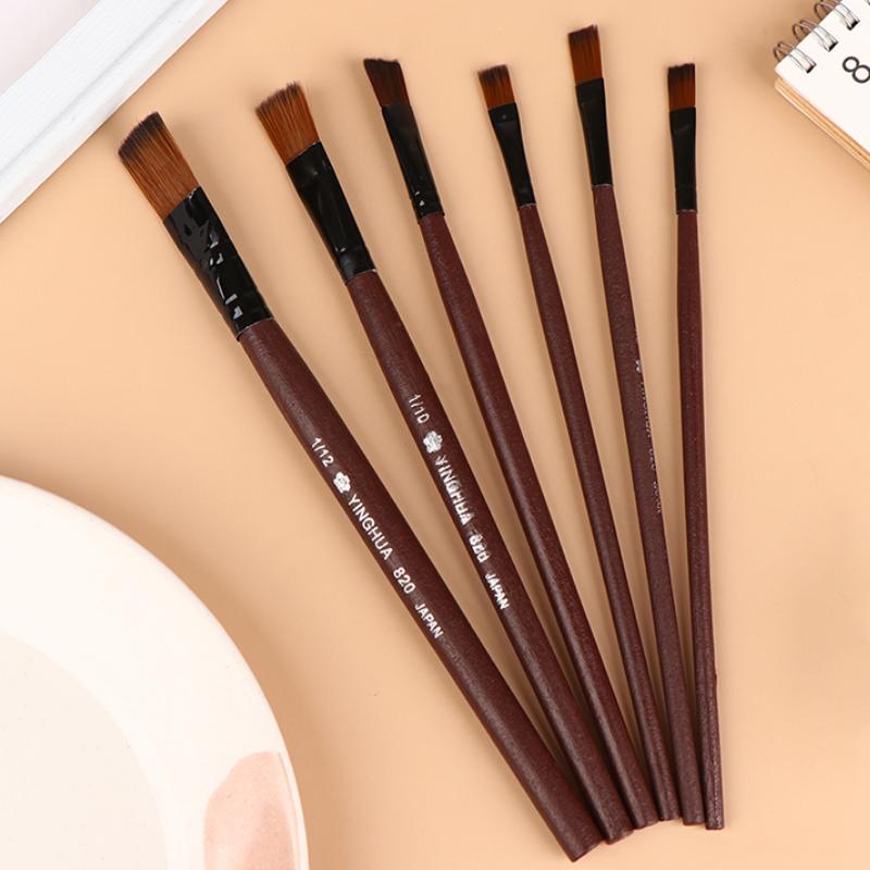 6-piece nylon artist paint brush set, view 4 - MRSLM