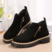 Women's suede chunky side-zip ankle boots, view 6 - MRSLM