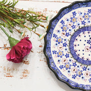 underglaze floral porcelain plate, view 2 - MRSLM