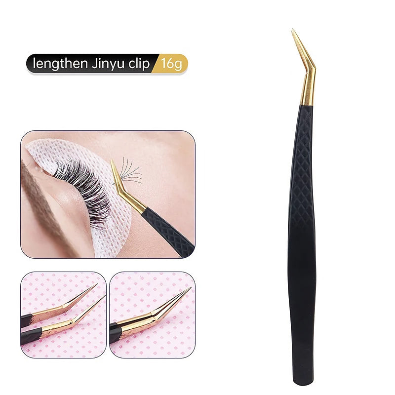 stainless steel eyelash tweezers, view 6 - MRSLM