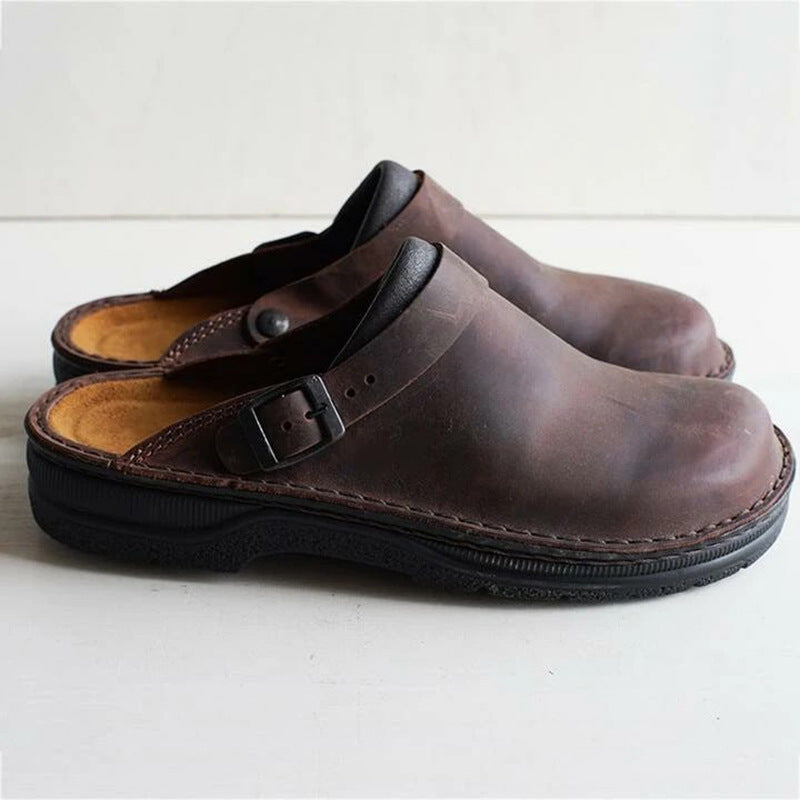 men's platform half-closed toe slippers, view 4 - MRSLM