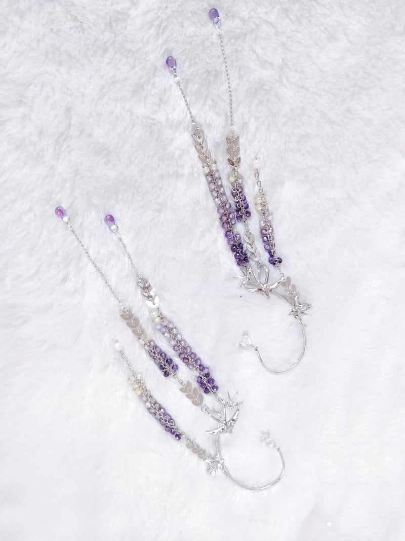 wisteria zirconia earrings, view 3 - MRSLM