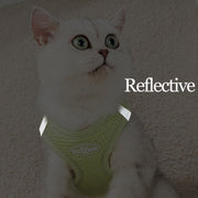 reflective mesh cat and small dog harness set, view 7 - MRSLM
