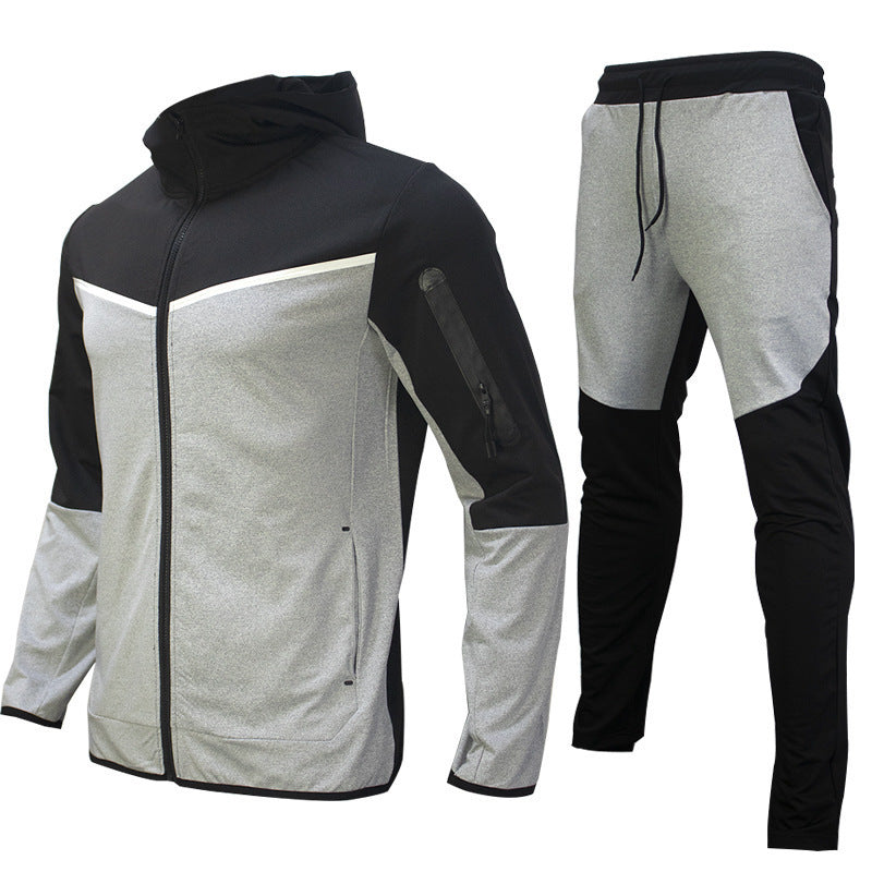 men's hooded coat and trousers sports set, view 7 - MRSLM